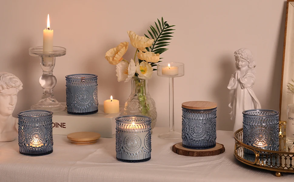 blue candle jars for making candles home decor wedding party table decor gifts