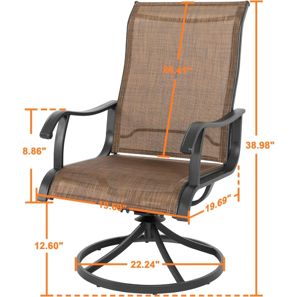 Outdoor Swivel Rocker Dining Chairs Set of 2 2
