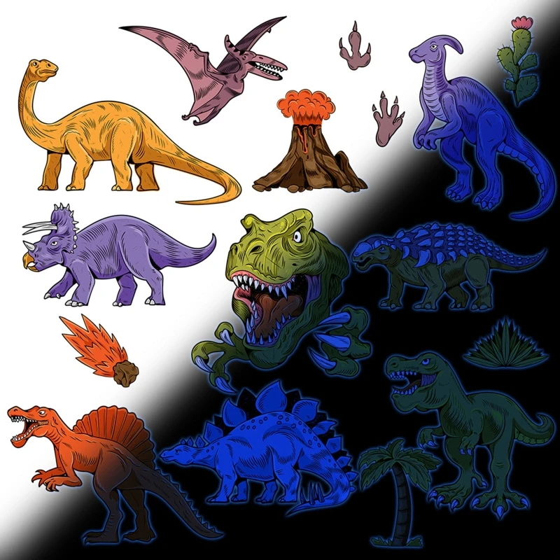 

Dinosaur Wall Decals for Kids Room Glow in The Dark Stickers Large Removable Vinyl Decor for Bedroom Living Room