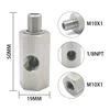 Oil Pressure Sensor Tee M10x1.0 to M10x1.0 Adapter Side Holes 1/8NPT Female Turbo Supply Feed Line Gauge 2