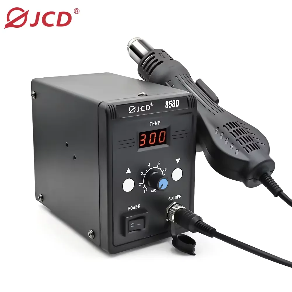 JCD Hot Air Gun 858D 700W BGA Rework Solder Station 220V / 110V For SMD SMT Heat Soldering Station Welding Repair Tools 6