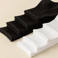 5 paires de chaussettes blanches en coton pour hommes, nouveau Style, douces et respirantes, longues, de sport, d'été et d'hiver, grande taille 2