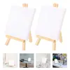 3Pcs Mini Blank Canvas Easel Set 10x10cm Small Tiny Painting Easel Multifunctional Wooden Frame Drawing Decoration Board 1