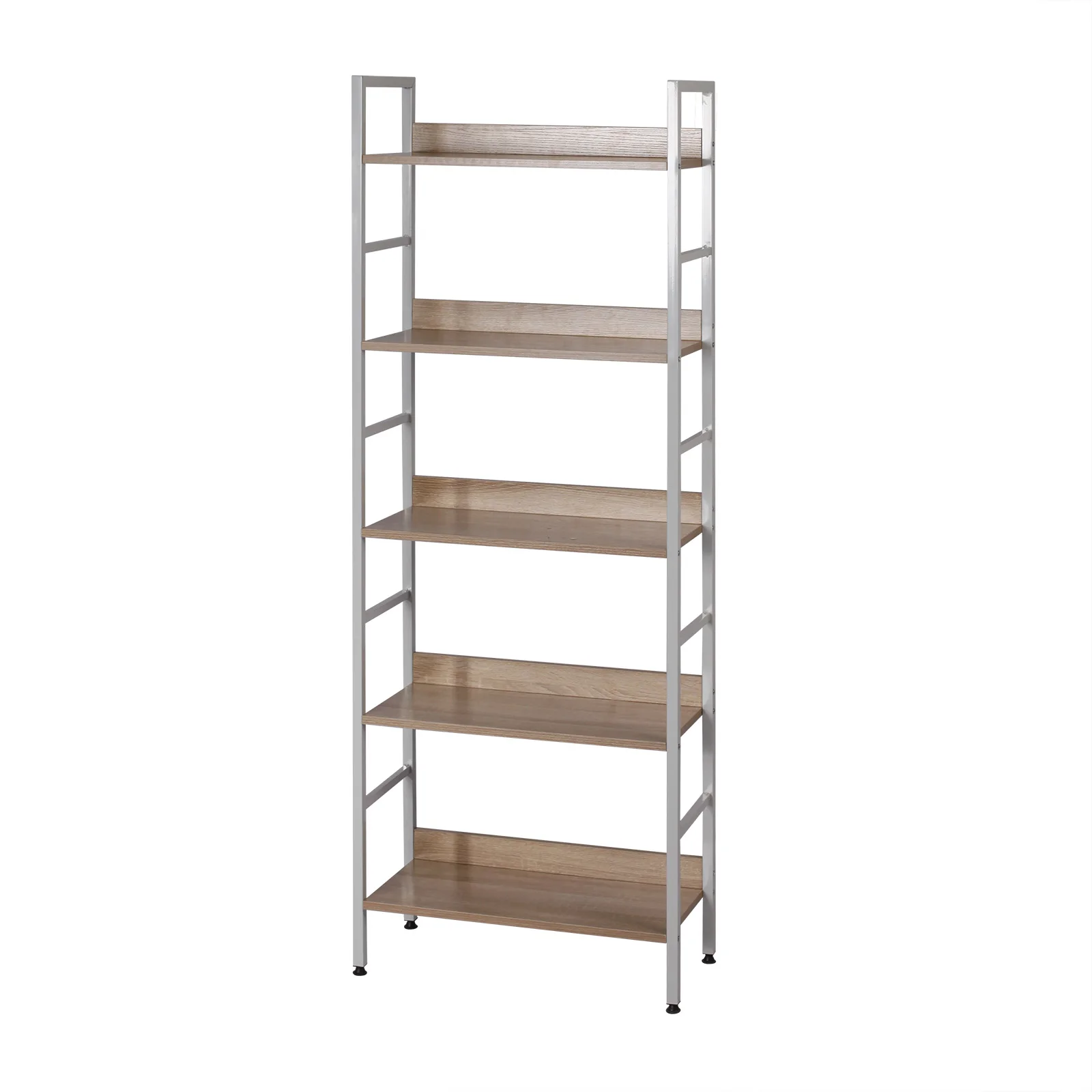 WOLTU 5-stöckiges Holz-Bücherregal, Aufbewahrungsschrank, Schuhregal, Badezimmerschrank, Blumenregal, Treppenaufbewahrung, Organizer und Präsentationsregal – Detail 6