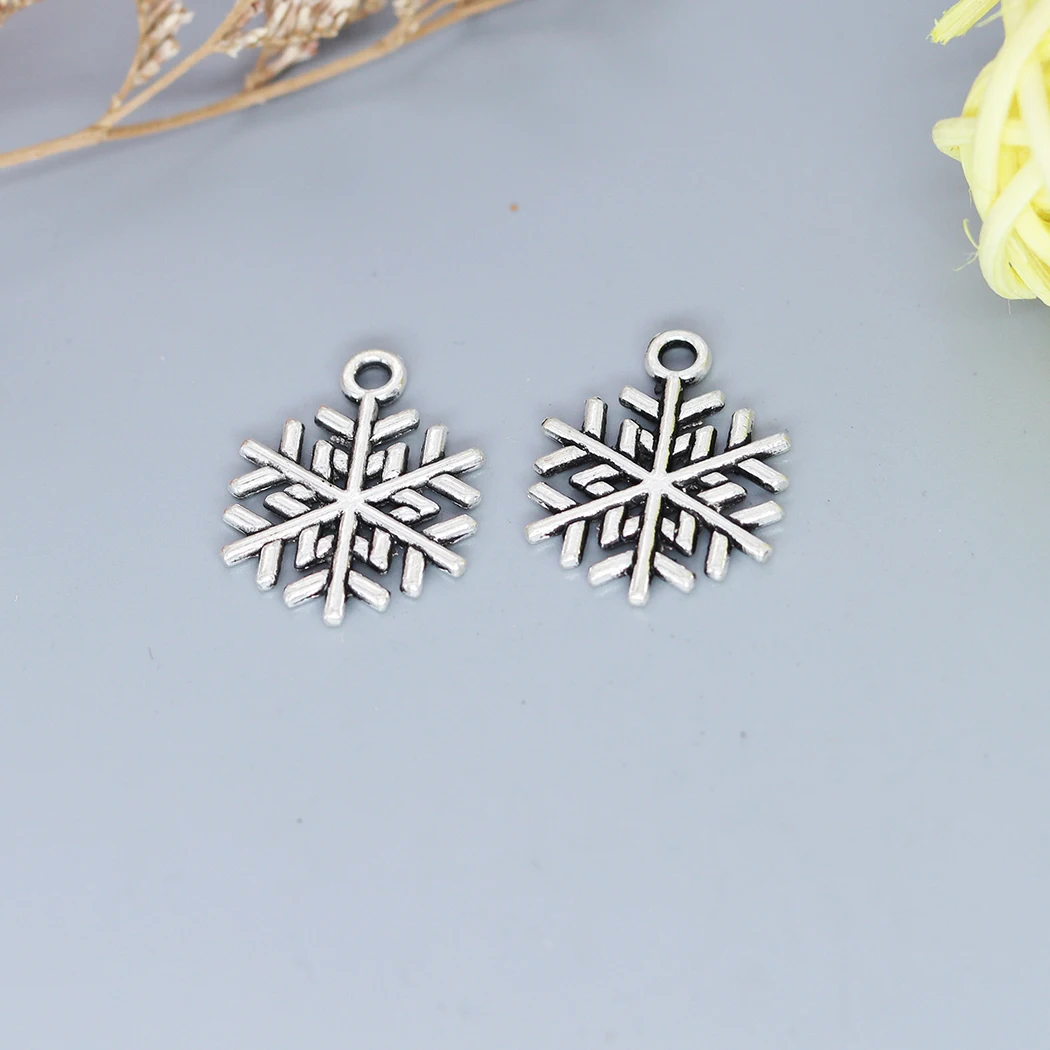 

20PCS Snow Flake Charms Antique Sliver Plated 3Color Antique Bronze Color Charm Pendant For Bracelet Jewelry Findings