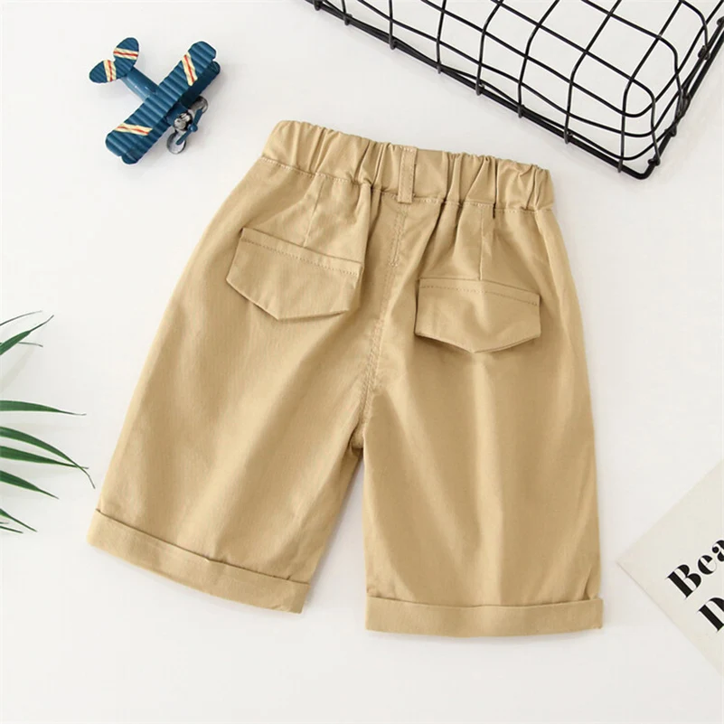 Spring and Autumn Boys Fashionable Casual Breathable Multi color/One Button Shorts for 2-9 Years Old
