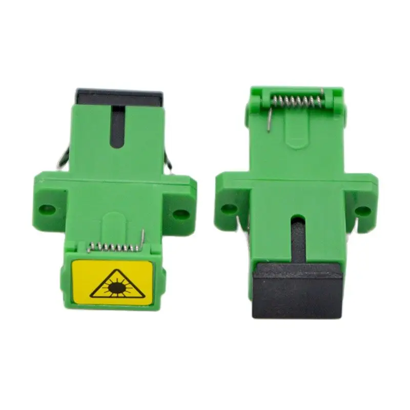 Hot Sell 100pcs Optic Fiber Adapter Connector SC APC Fiber Flange Coupler  With Ear,Dust Cover Free Shipping to Brazil