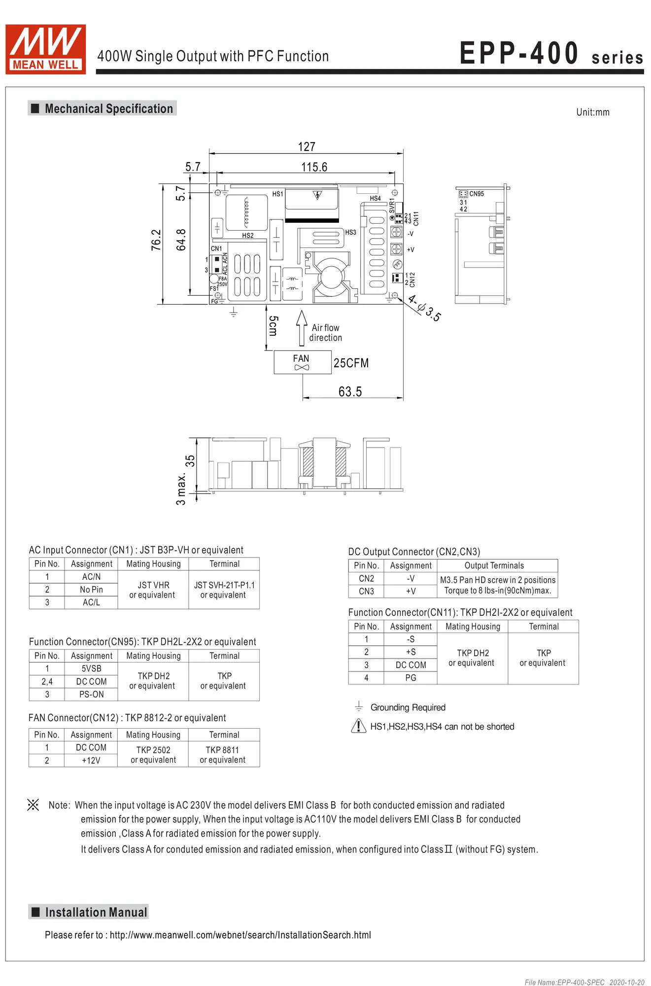 PFC Bare Board Switching Power Supply, Série