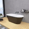 59" Acrylic Free Standing Tub - Classic Oval Shape Soaking Tub, Adjustable Freestanding Bathtub with Integrated Slotted Overflow 3
