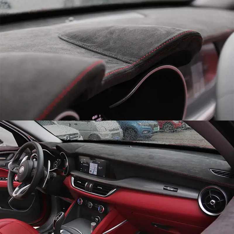 Custom Alcantara Car Dashboard Cover Wrap for Alfa Romeo Stelvio