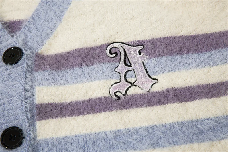 Vintage Farbblock Patchwork Strickjacke Neue Harajuku Streifen Strickpullover Hip Hop Streetwear Strickwaren Unisex Kleidung Tops_voghion.com