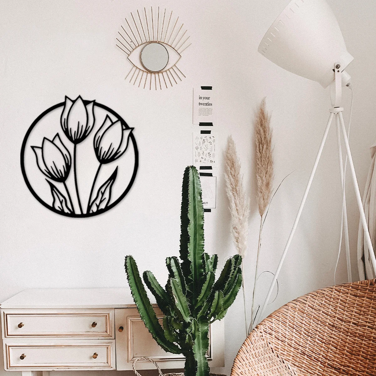 

Metal Flower Home Decor Art Set Large Wall Hanging Set Home Decor Art Livingroom Bedroom Background Flowers Decoration wall dec