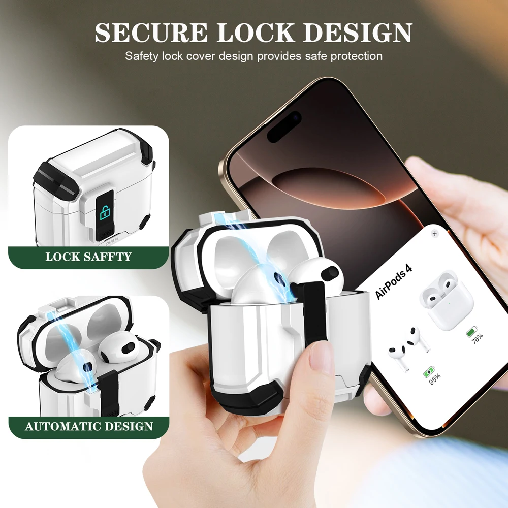Enhanced Military Grade Multi-Functional Earphones Case with Phone Holder & Magnetic Cover