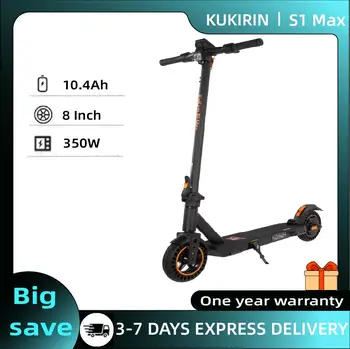 KuKirin S1 Max Scooter elettrico per adulti Motore da 350 W Escooter per tutti i terreni Batteria 36V10.4AH Pneumatico da 8 pollici E-Scoote pieghevole