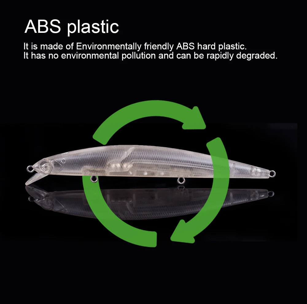 Hanlin 11,5 stücke 13cm g schwimmende transparente Hartplastik körper flaches Tauchen unbemalte Angel köder Bleistift köder Tackle – Detail 7
