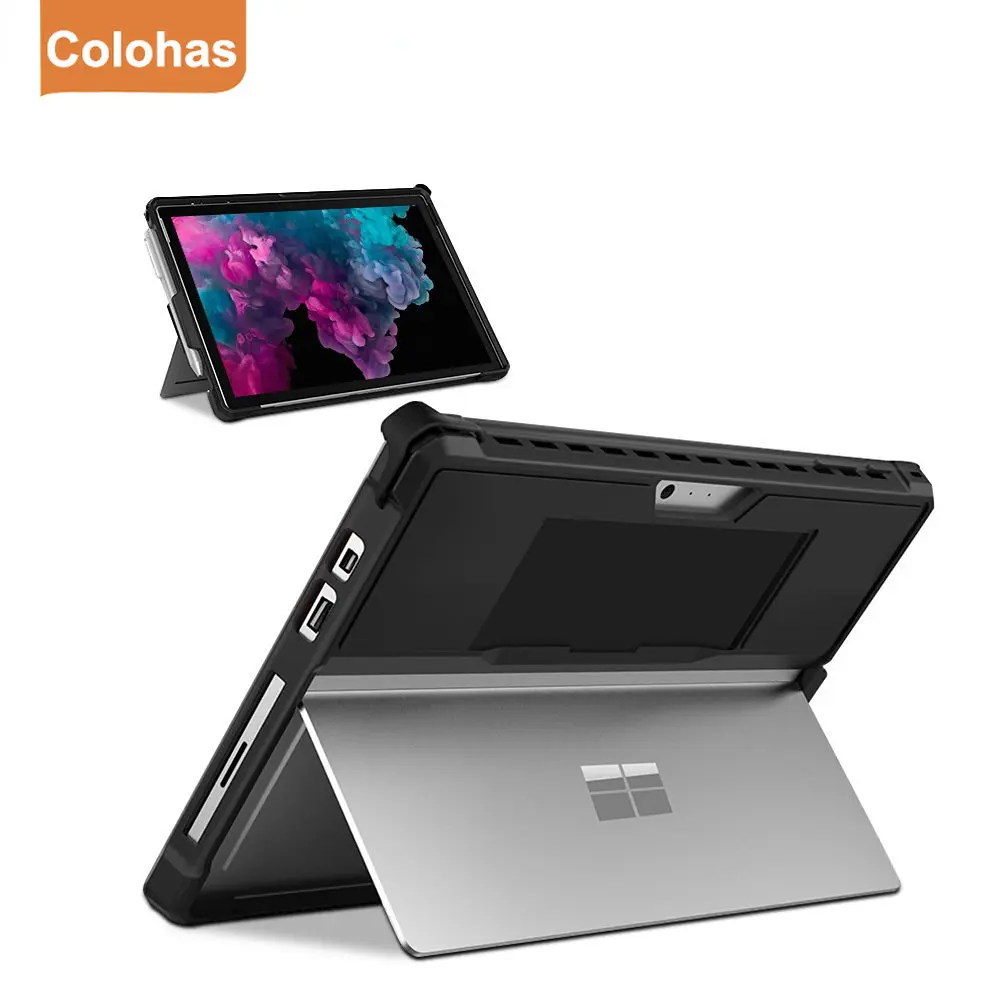 

For Microsoft Surface Pro 8 7 6 5 4 LTE 7 PLus Surface GO 1 2 3 Protective Case Rugged Back Cover Case With Rotating Hand Strap