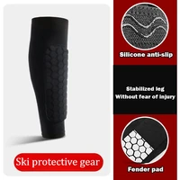 Paire de manchons de protège-tibia de ski, soulagement des morsures de botte anti-perte rembourrée en EVA, protection des mollets absorbant les chocs pour le ski et le snowboard 3