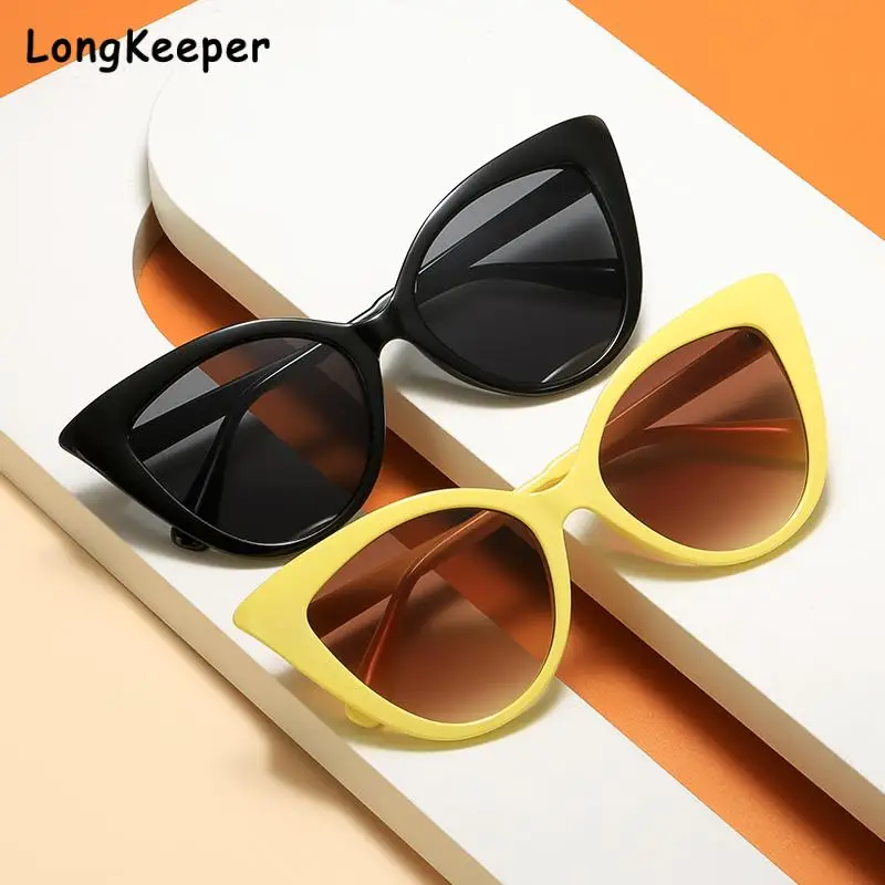 

LongKeeper 2024 New Vintage Cat Eye Sunglasses for Women Men Retro Shades Cateye Sun Glasses Female Brand Designer Shades Uv400