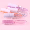 4Pcs Transparent Nail Brush Cleaning Brushes Plastic Handle Grip Multifunctional Brush Cleaner Scrubbing Pedicure For Manicure 6