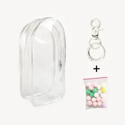 Vibrant Clear Protective Organizer Box with Keychain - No doll (Transparent set)