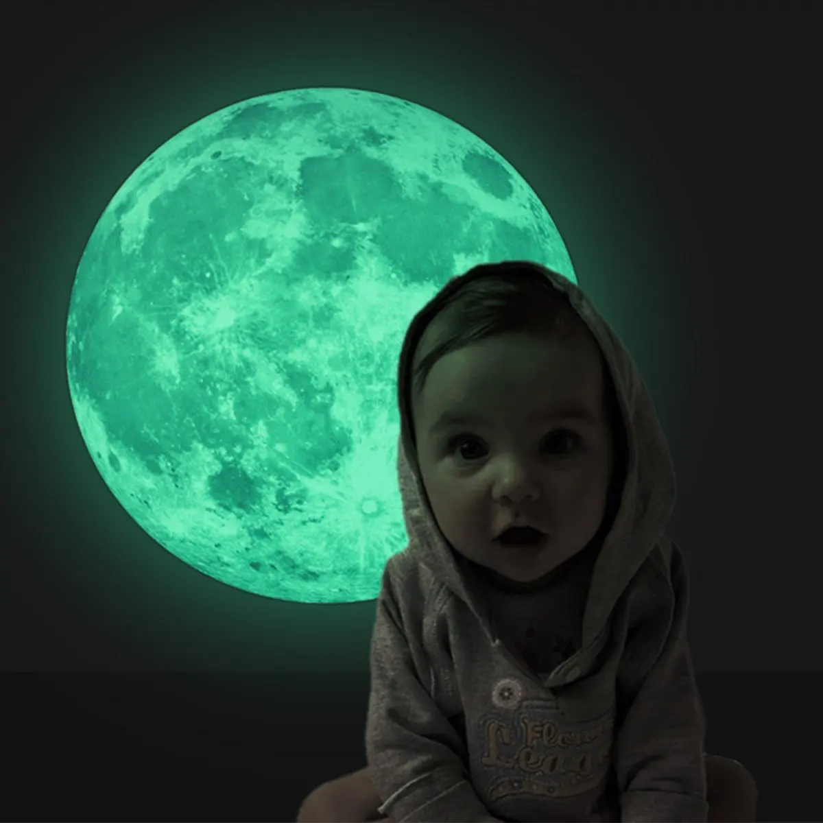 Description Picture 5 of itemLuminous Stickers At Night Glow In The Dark Wall Stickers Room Decor Glow In The Dark Moon Star for Ceiling Kids' Bedroom Decor