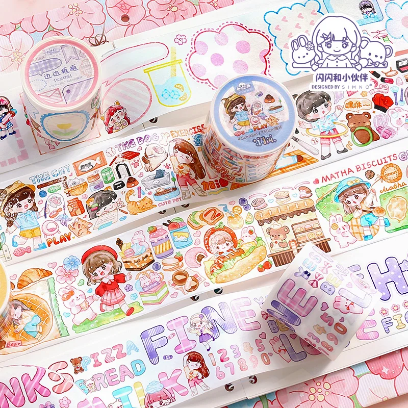 Kawaii Washi Tape Name Stickers for Children Cartoon Animals Cute  Scrapbooking Waterproof Stationary Gift School Supplies - AliExpress