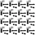 16 Pairs Black