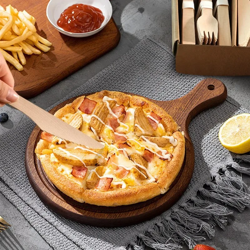 Disposable Wooden Knife Restaurant Household Kitchen Outdoor Picnic Dessert Cake Pizza Fast Food Biodegradable Knife 50PCS