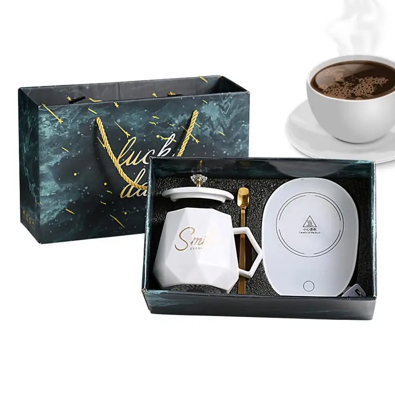 

Подогреватель для чашек с USB подогревом, подогреватель с 400 мл кофейной чашкой, набор подогревателей для кофе, кружка с эргономичной ручкой для фоточашек