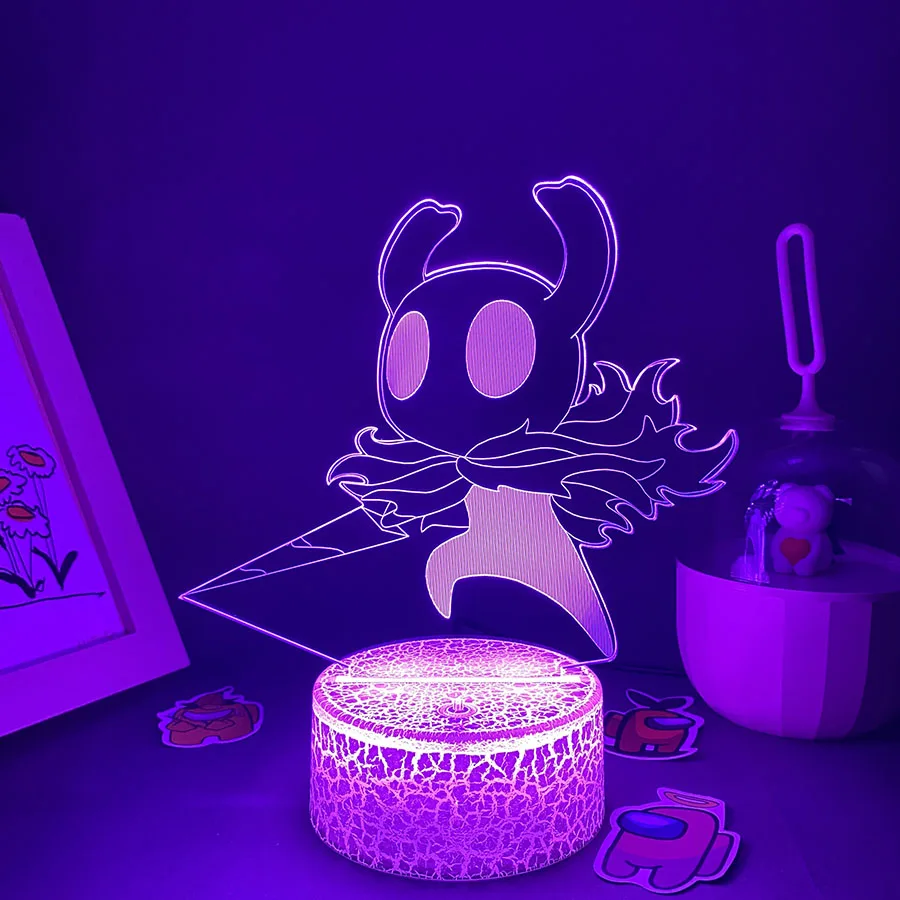 Hollow Knight Game 3D Led Neon Night Lights Birthday Toys Cool Gift For Friends Kids Bedroom Table Colorful Decor Game Lava Lamp