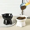 cat bowl, anti vomiting 15 degree tilted cat tray, stable base, not easy to overturn, pet drinking or food feeding station 2