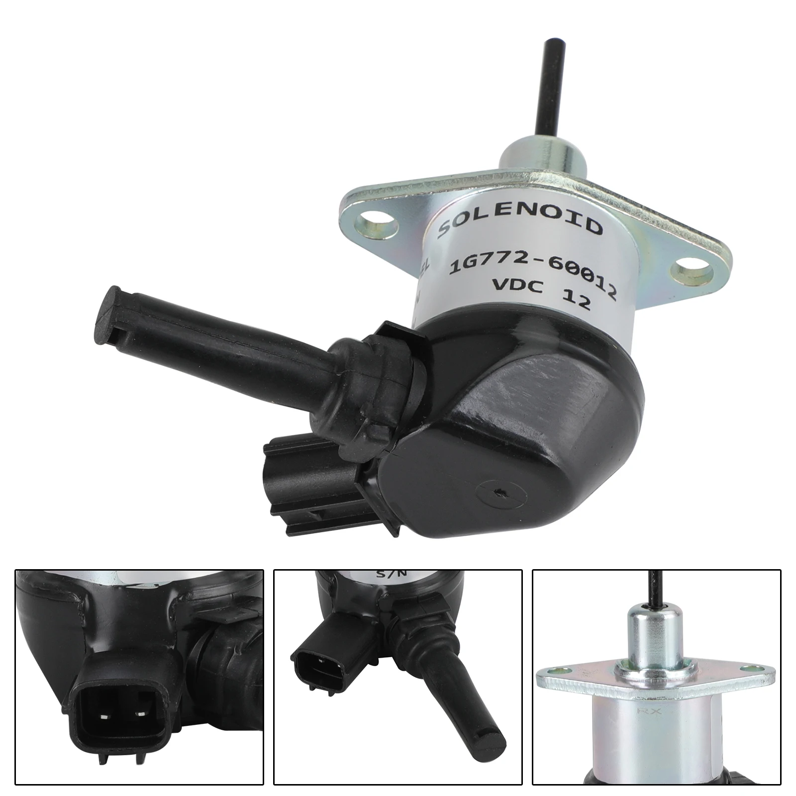 

Areyourshop 1G772-60012 Fuel Shutoff Solenoid For Kubota V3300 V3600 1G772-60014 12V