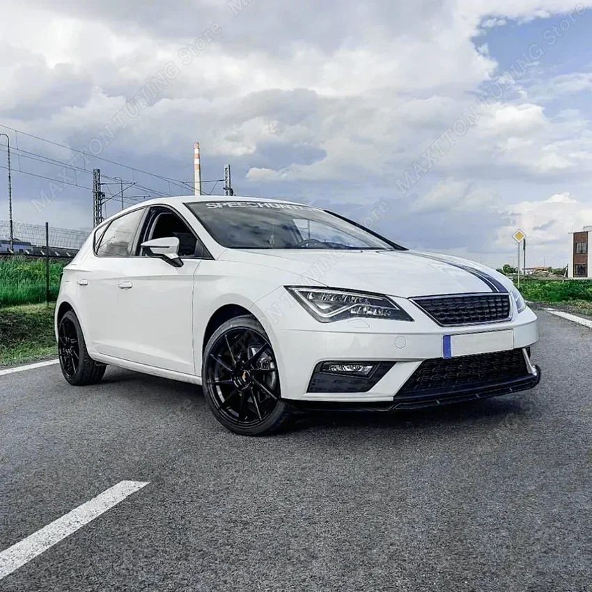 Lesklý černá auto přední hojnost lippe rozbočovač difusor retrofit pro Seat Leon 3 MK3 MK3.5 2012-2019 tělo souprava tuningu příslušenství