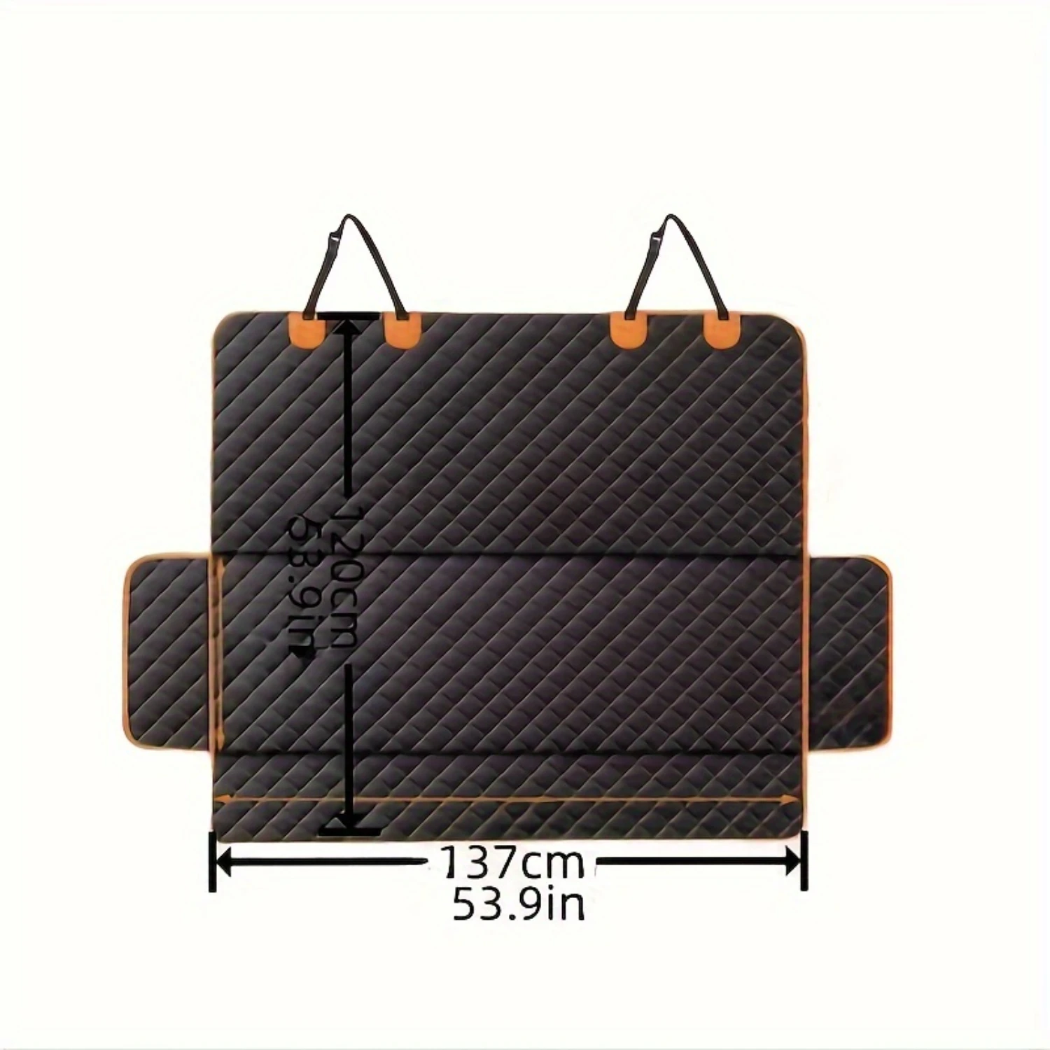 1pc Premium Pet Car Seat Cover-Waterproof, Non-Slip, Anti-Scratch Protective Bench Seat Protector with Orange Piping-Rear Se