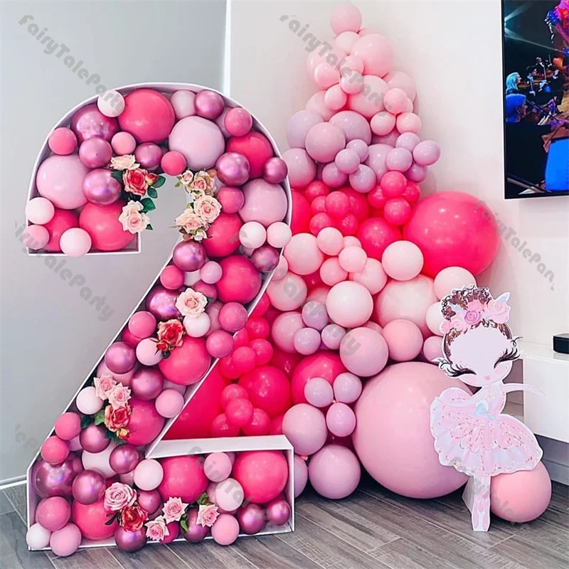 

100cm Giant Number 1st 2nd 3rd Balloon Filling Box Baby Shower Birthday Balloon Number 30 40 Balloon Frame Anniversary Decor