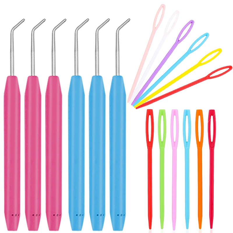 Fenrry Crochet Hook Set Loom Knit Hook Set Crochet Needle Hook Kit Plastic  Knitting Needles Wool Yarn Needle Random Color - AliExpress