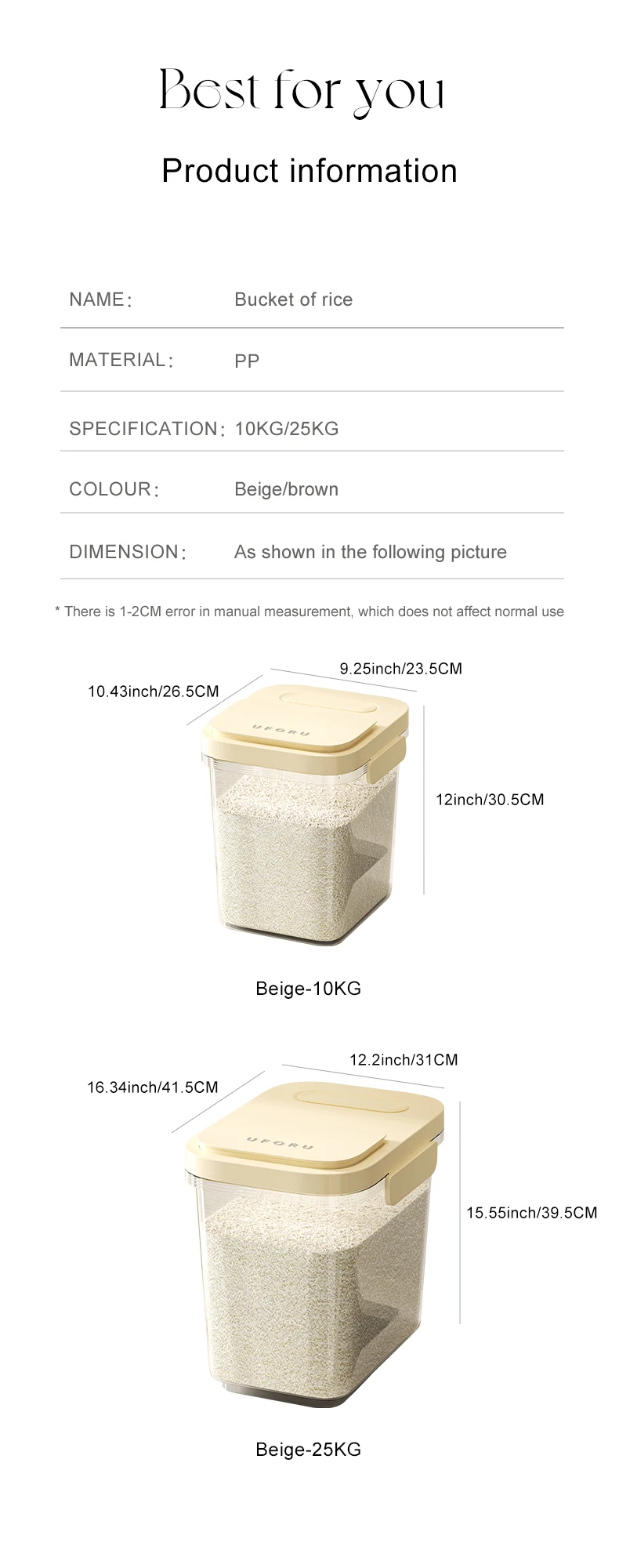 Fødevaregodkendt risbeholder med lufttæt forsegling_voghion.com