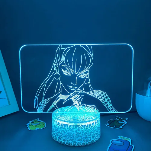 게임 리그 오브 레전드 에블린 KDA 3D LED 네온 야간 조명, 침실 테이블 장식 게임, LOL 에블린 용암 램프, 친구 아이 선물 5