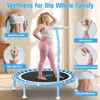 40" Mini Trampoline with Adjustable Handle Bar, 330lbs Foldable Bungee Rebounder for Adults & Kids, Quiet Indoor Exercise