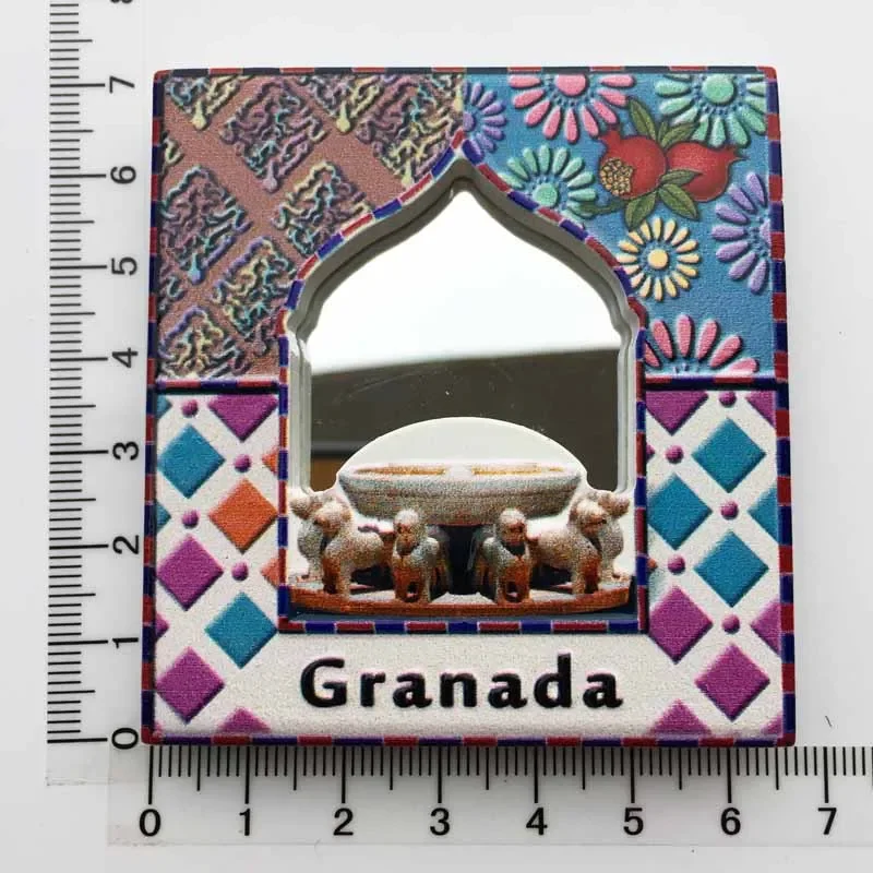Spain Granada Fridge Magnet Oman Islamic Style Mirror Frame Magnetic Refrigerator Stickers for Home Decor Collection Gifts Ideas
