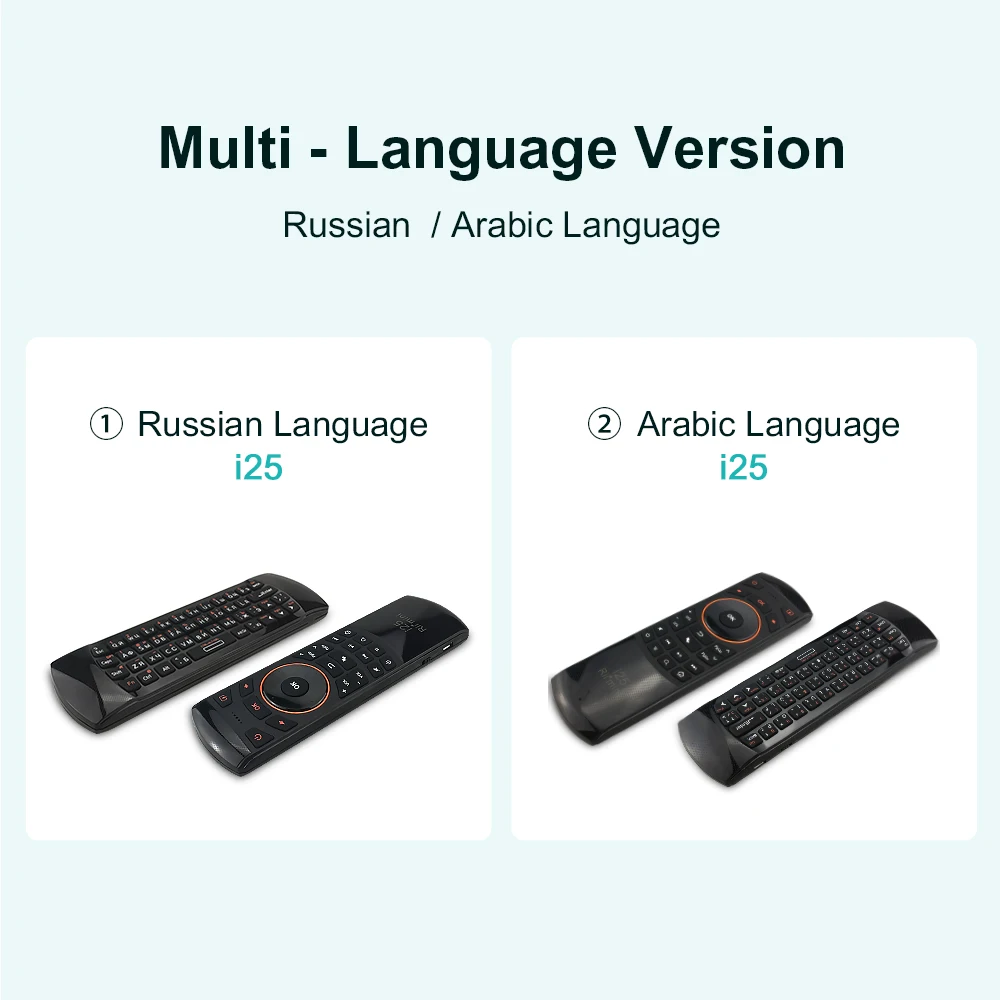 Rii I25 Russo Árabe 2.4g Mini Wirless Teclado Voar ar Mouse Controle Remoto para pc Htpc Iptv Inteligente Android Google Caixa de tv - Imagem 6