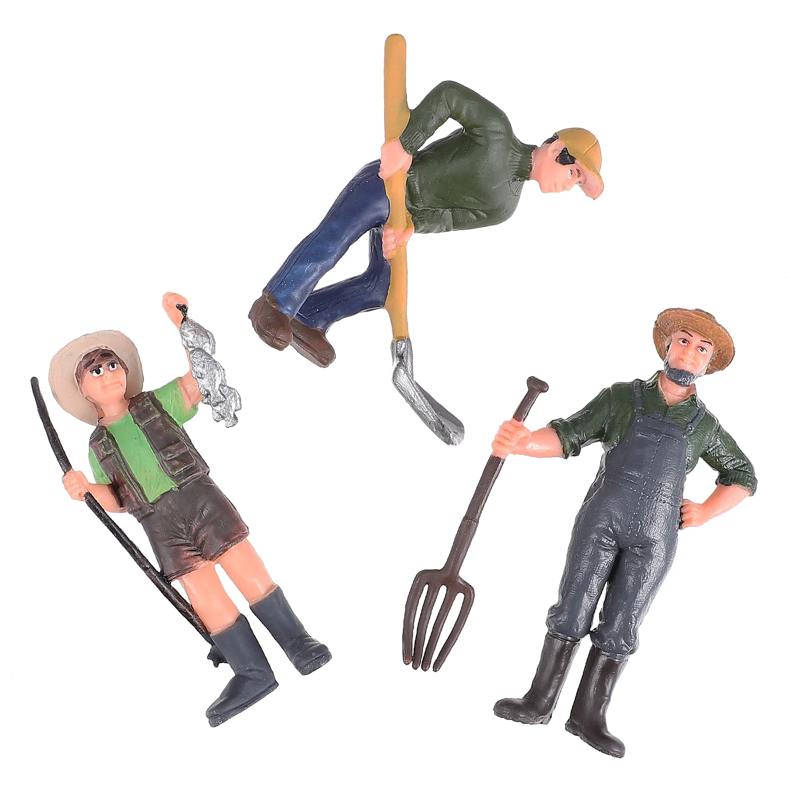 

3pcs Lifelike Farm Worker Model Figurines Dollhouse Mini People Figures Decor