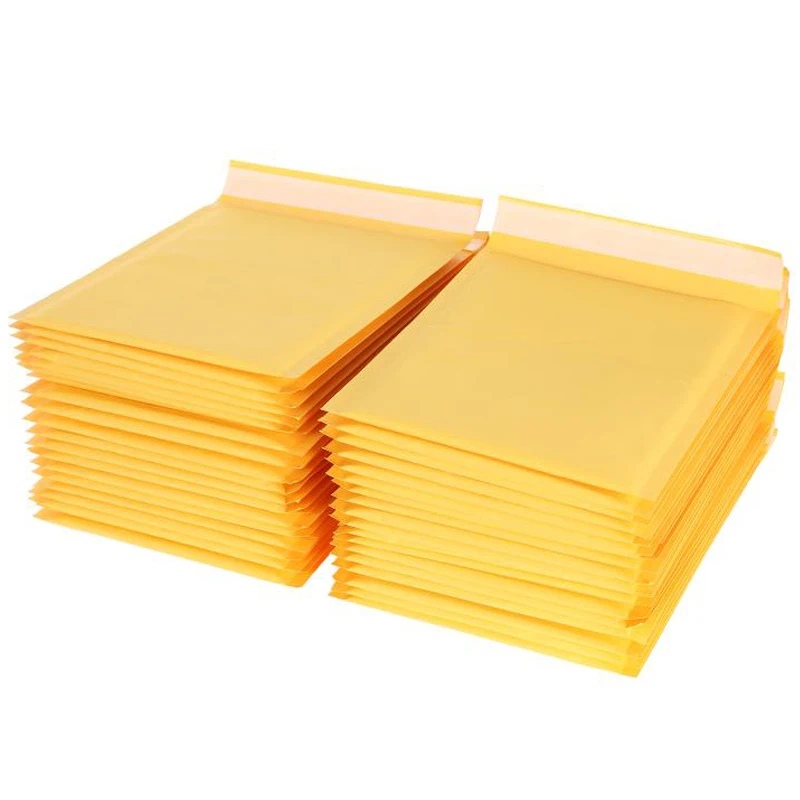 50PCS Kraft Paper Bubble Envelopes Bags Bubble Mailing Bag Mailers Padded Shipping Envelope Business Supplies Various Sizes