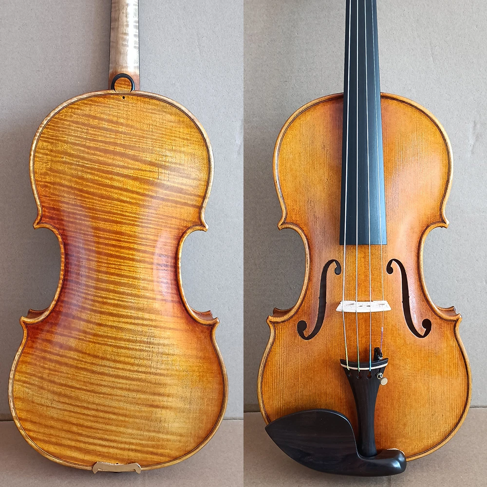 Strong tone！ Guarneri model Copy Handmade Single board violin 4/4 retro Oil varnish Violin professional Musical Instruments