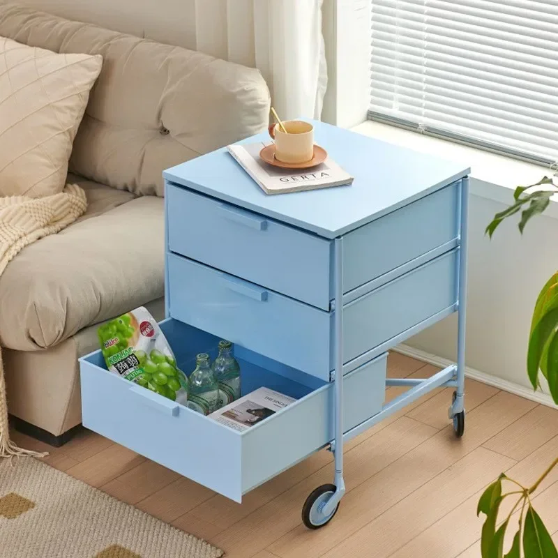 Mobile Storage Bedside Table, Creative Storage Rack, Multi-purpose Living Room, Large-capacity Cabinet on Wheels