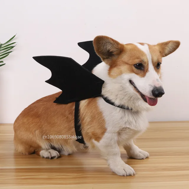 Halloween Bat Wings Dog Cat Cute Costume Party Dress Funny Cool Puppy Kitten Apparel Cosplay Prop with Traction Rope Fixing Hole 2