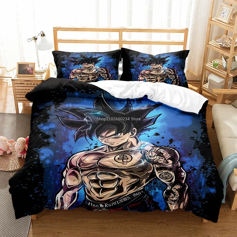 Dragon Ball Beddenset, 100% Katoen, Dekbedovertrek 140x200 cm Kussenhoes 60x70 cm