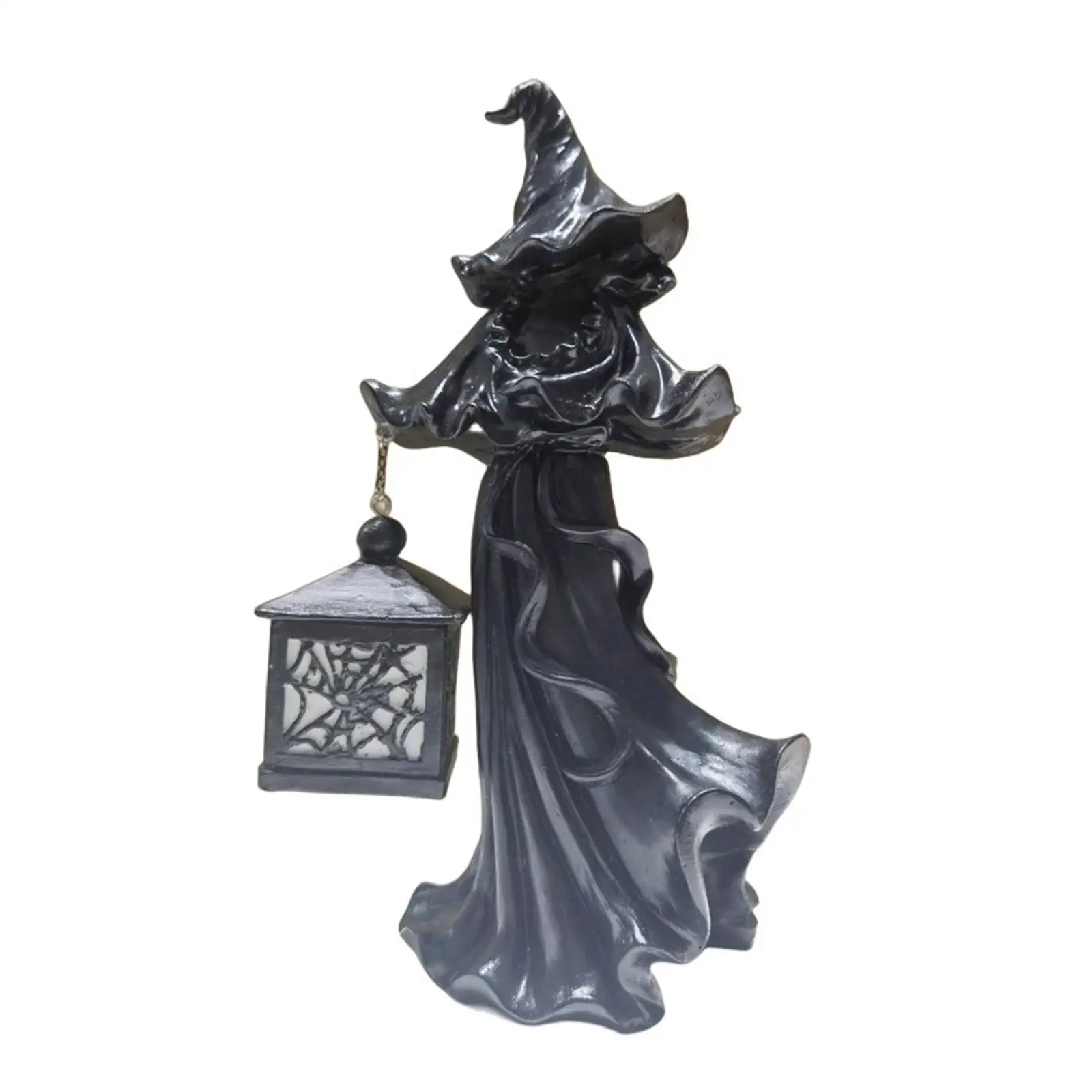 Witch Lantern Statue Halloween Decoration Desk for Holidays Clubs Restaurant