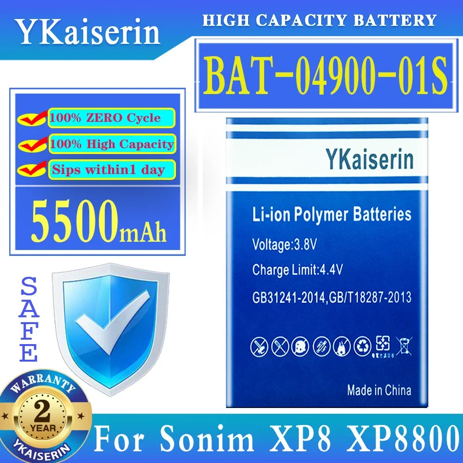 Ykaiserin 5500Mah Batteria Di Ricambio Bat-04900-01S Per Sonim Xp8 Xp8800