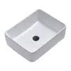 Rectangular Ceramic Vessel Sink 16"X12" White Bathroom Farmhouse European Modern Style Above Counter Easy Install Clean Smooth 6